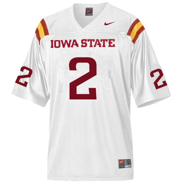Men #2 Sean Shaw Jr. Iowa State Cyclones College Football Jerseys Sale-White - Click Image to Close